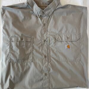 Carhartt Force Ridgefield Work Shirt 4XL Relaxed Short Sleeve Gray Big & Tall